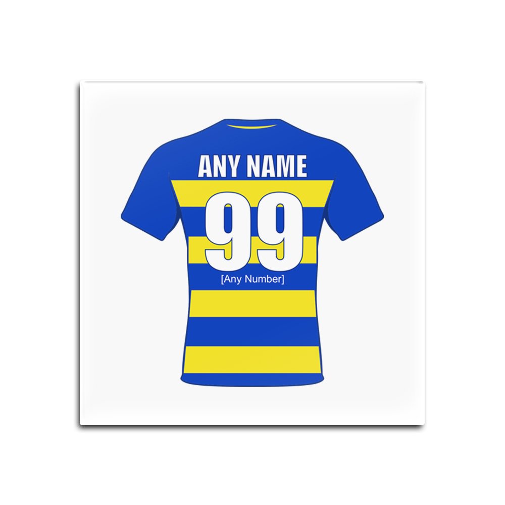 UNIGIFT Personalised Gift - Warrington Wolves Square Glass Coaster (Rugby League Design Theme, Colour Options) - Any Name/Message on Your Unique Mat Pad - The Wire