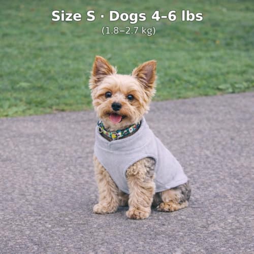 Image of JACKO & CO - Fleece Vest Dog Sweater with Leash Ring - Soft, Warm & Lightweight Pullover Coat for Small & Medium Dogs, Puppies & Cats - Cozy Fall /Winter /Spring Pet Jacket (Grey, Small 4-6lbs)
