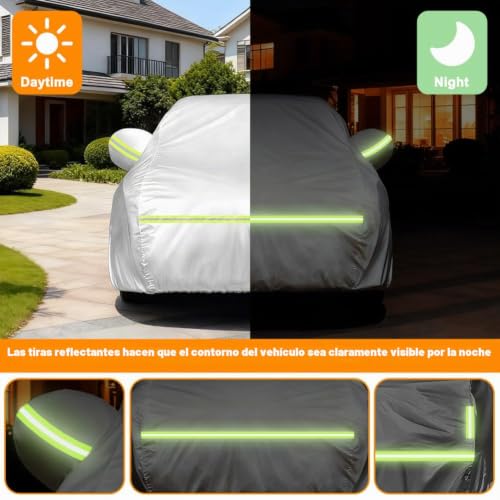 Funda de coche universal 470cm resistente a lluvia nieve y sol 5