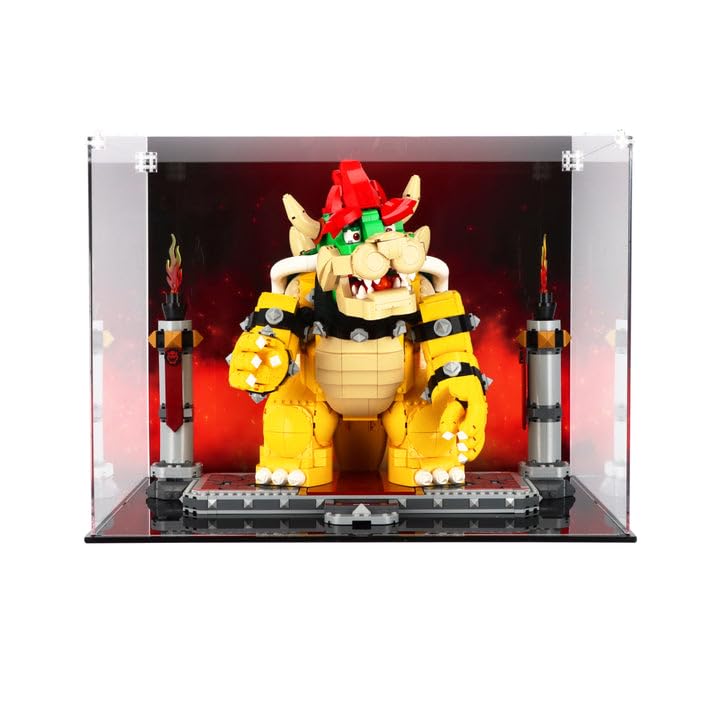 Display Case compatible with Lego 71411 The Mighty Bowser, (Print 1 Back Panel)