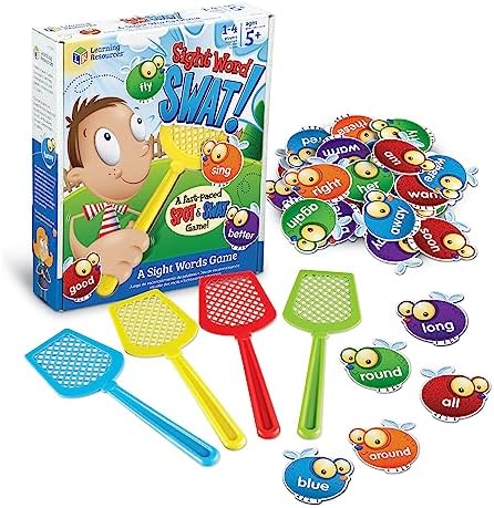 Learning Resources Sight Word Swat a Sight Word Game, Visual, Tactile and Auditory Learning, 114 Pieces, Ages 5+, Multi-color