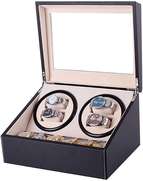 FENOKD Automatic Watch Winder,Box, Can Accommodate 4 Watches, Ultra-Quiet Anti-Magnetic Motor, Soft and Elastic Pillow, Size 30