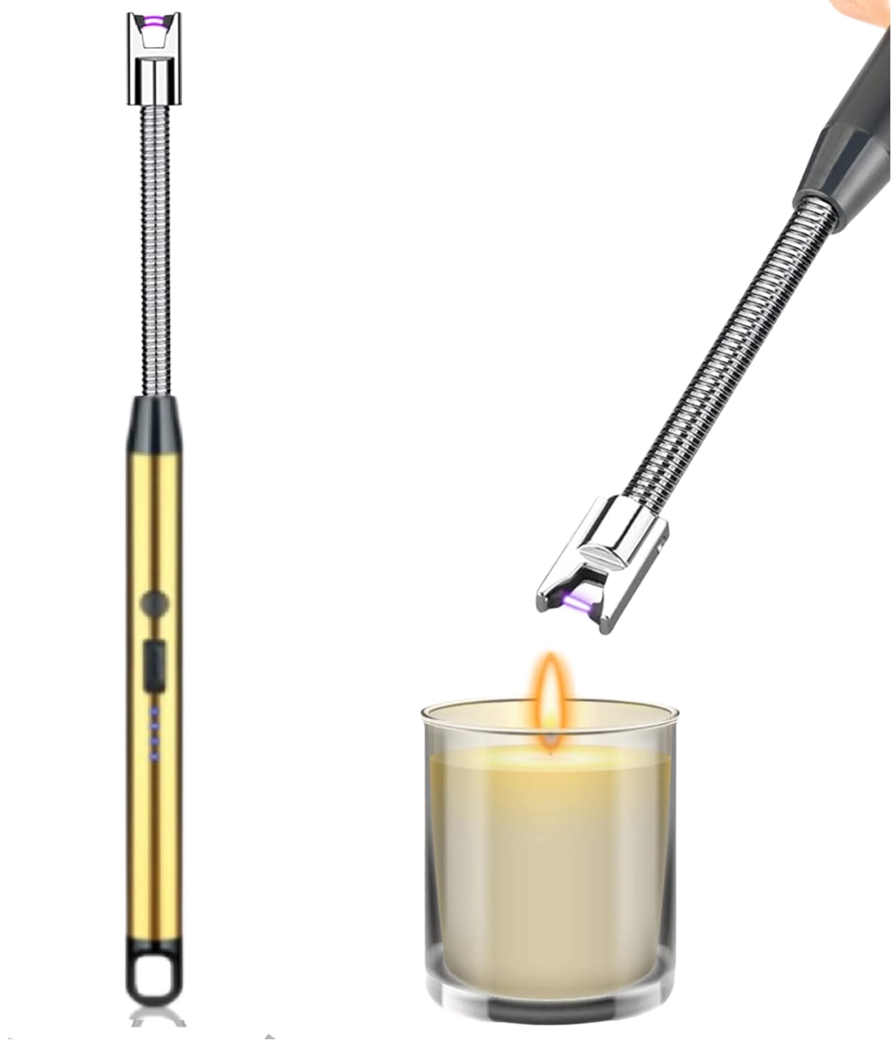 Mclear Candle Lighter Arc Rechareable Lighter with USB Charging | Flameless Windproof 360 Degrees Switch Rotate | Kitchen Use Lighter | Aromatherapy Candles,BBQ,Camping (Pack of 1) (Yellow)-image-14