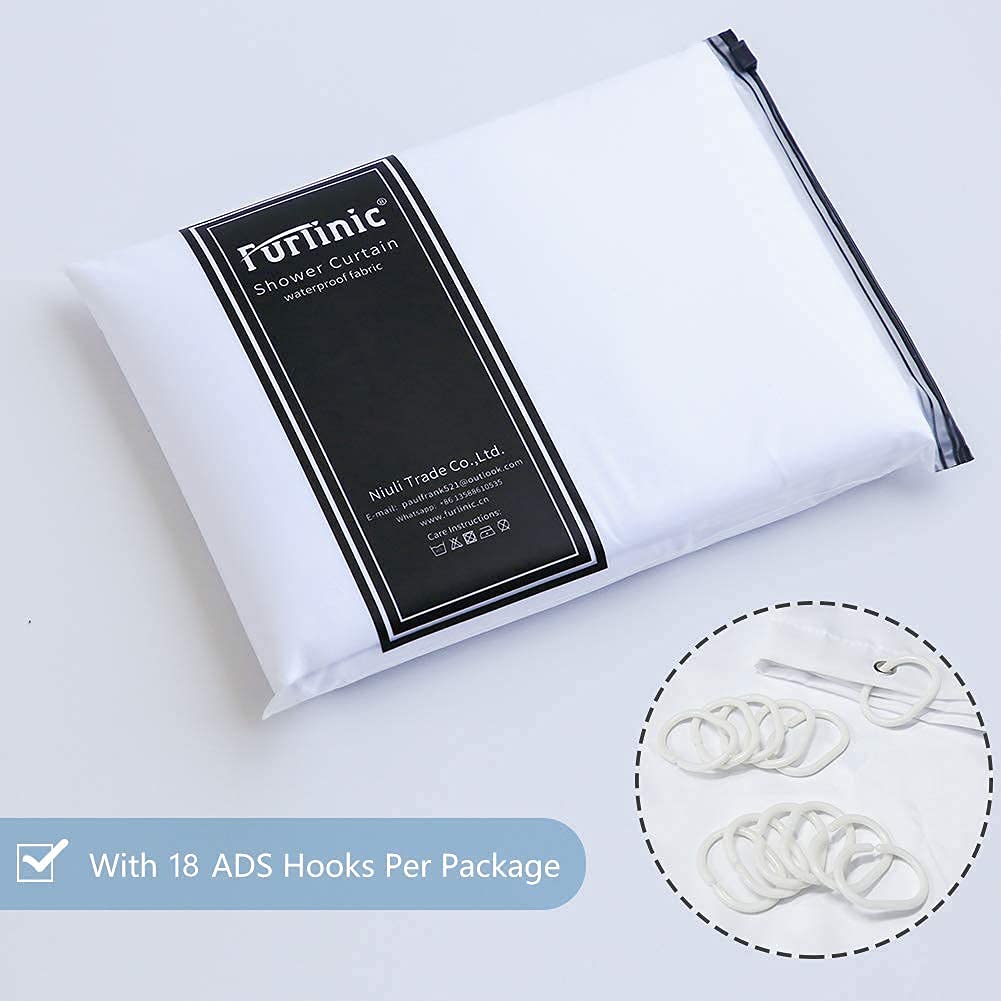 Tenda Doccia Anti-Muffa Furlinic - 240x180 Cm, Poliestere Impermeabile Con 16 Ganci - Foto 9