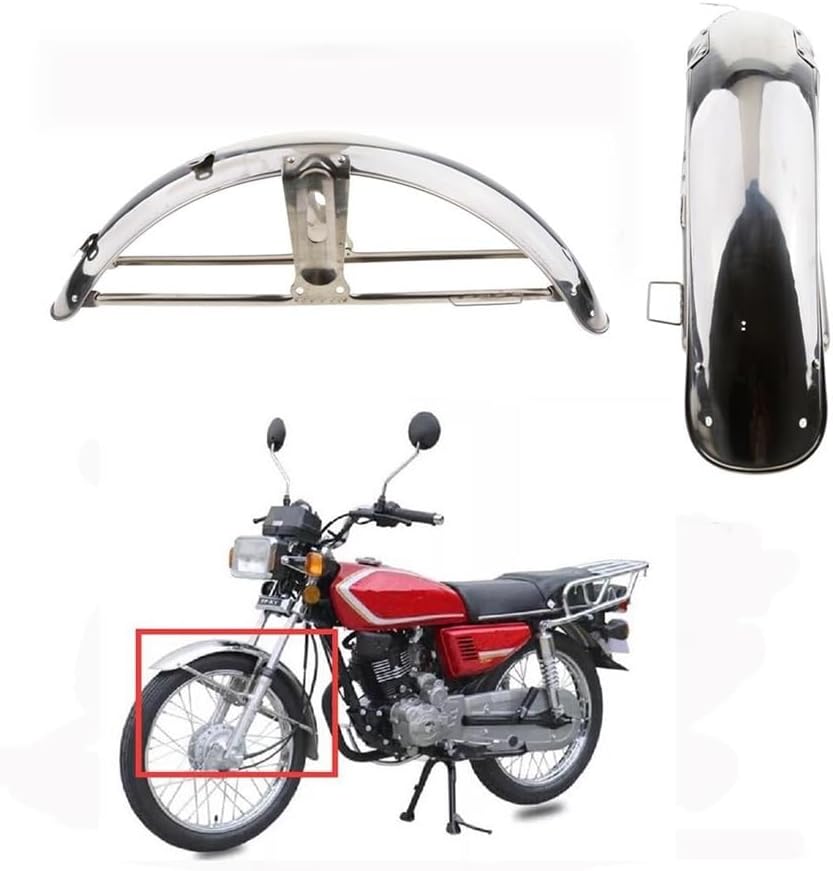 Motorbike Splash Mudguard 58cm Stainless Steel Motorcycles Front Wheel Guard Mudguards Cover Mud Guards Metal Plated for CG125