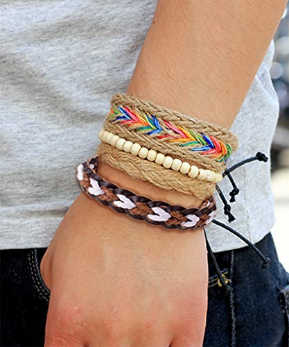 Set Pulseras Trenzadas de Cuero para Hombre y Mujer miniatura 3