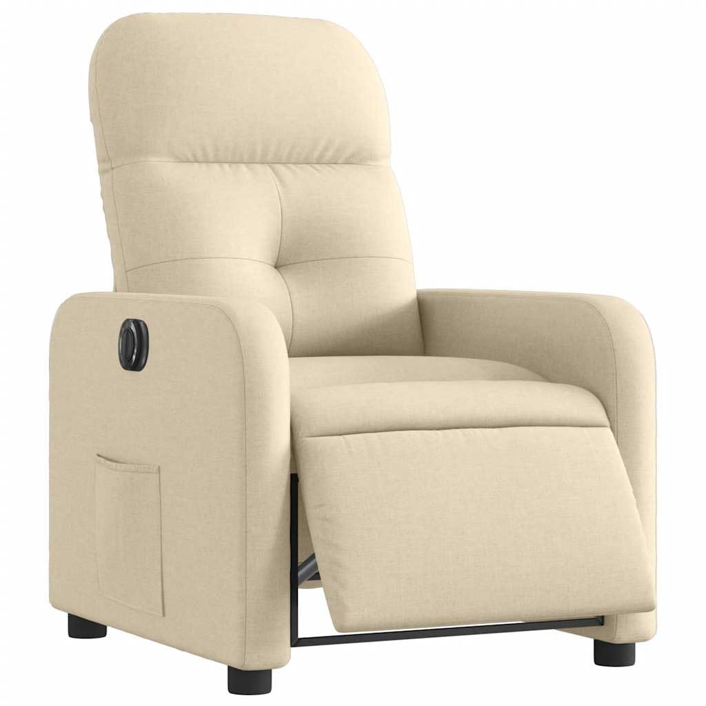 Genérico Sillón reclinable eléctrico de Tela Crema,Mobiliario,Sillas,Sillones,Crema,22.6 kg,3206785