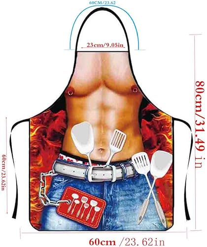 Miniatura 3 de Paquete de 2 delantales ajustables para cocinar, resistentes a las gotas de agua, para mujeres, hombres, chef, divertido delantal