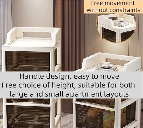 Multifunctional Utility Cart with Drawers - Rolling Storage Organizer with Tabletop, Handle & 2 Lockable Wheels - Large Capacity Storage Drawer Cart for Home & Office