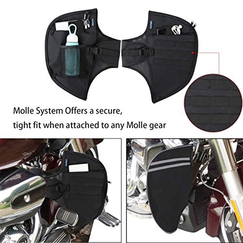 AUFER Motorcycle Highway crash bar Cover Soft Lowers Chaps Leg Warmer bag Multifunctional storage bag for Touring Street Glide Road King Road Glide Electra Glide and Trike Models 1980-2020