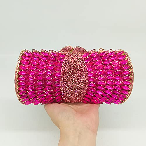Image of Boutique De FGG Mini Sparkly Crystal Clutch Purse for Women,Evening Bags with Spikes,Wedding Party Rhinestone Clutch Handbag
