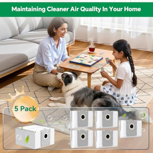 Image of HASTHIP 5Pcs Replacement Dust Bags for Ecovacs T50 PRO / T50 PRO Omni / T50 MAX PRO Omni / T30C Omni / T80 Omni / X8 Pro Omni Robotic Vacuum Cleaner, Replacement Spare Accessories Kit Cleaning Tools