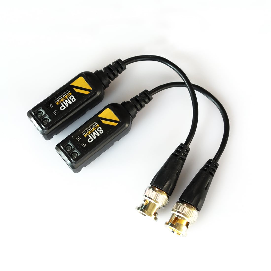 Balun per Telecamere Video Balun BNC UTP Connettori, Ricetrasmettitore CAT5/5E/6 per CVI/TVI/AHD/CVBS HD Telecamere 720P 1080P 4MP 5MP 8MP (4 Pezzi)