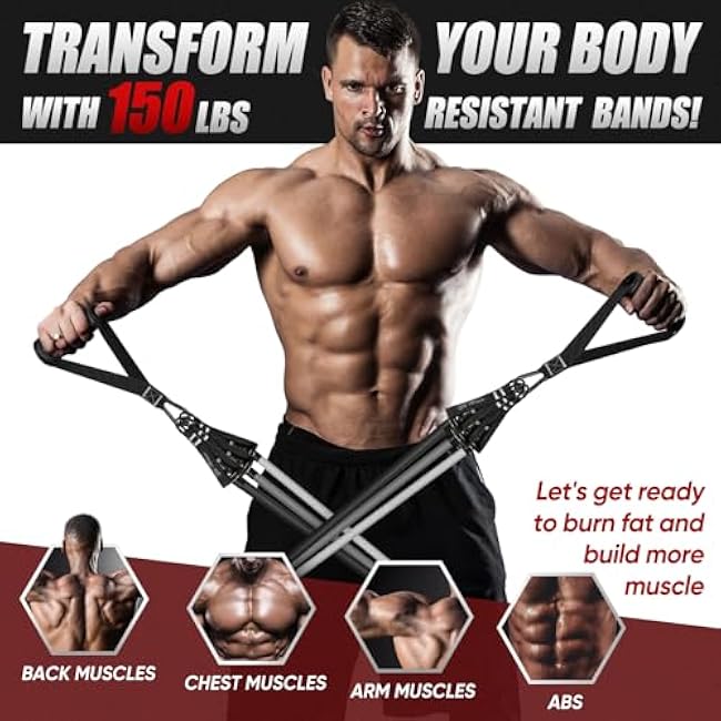 HPYGN Resistance Bands, Exercise Bands for Working Out, Workout Bands Men, Fitness Band with Handle, Door Anchor, Home Gym Equipment for Musle Training, Physical Therapy, Strength Training, Shape Body