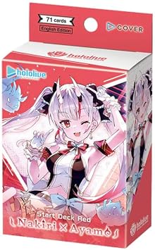 Hololive Official Card Game Nakiri Ayame Start Deck | Licensed Anime Trading Card Game TCG Starter Set with 71 Cards and Countersheet for Players and Collectors