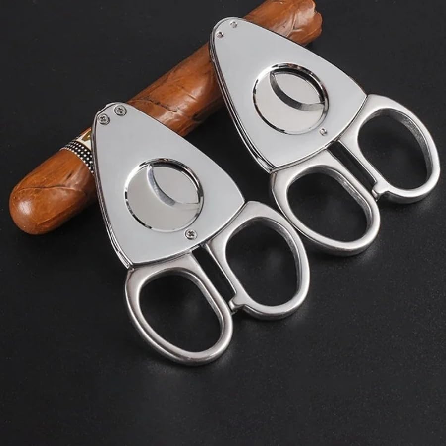 JDIME Stainless Steel Metal Cigar Cutter Rustproof Classic Guillotine Christmas Scissors Smoking Accessory Gift