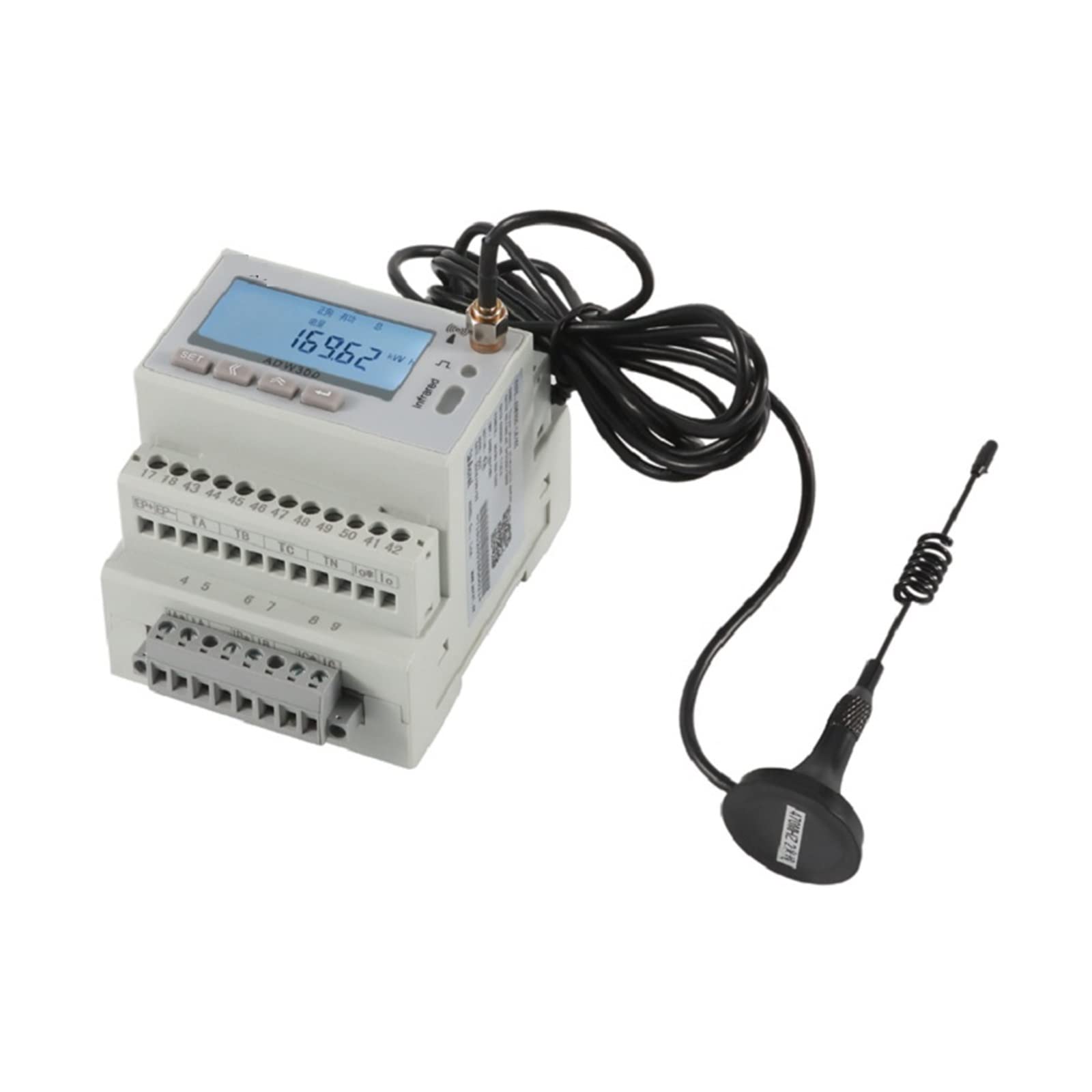 Medidor De Consumo Electrico, El medidor de energía inteligente inalámbrico ADW300 se puede usar en edificios comerciales, fábricas, redes inteligentes, salas de DB, etc. , Fácil de instalar(Wifi comm