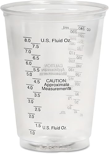 Miniatura 2 de Comfort Axis Vaso medidor de plástico desechable graduado, 8 onzas, paquete de 100, transparente
