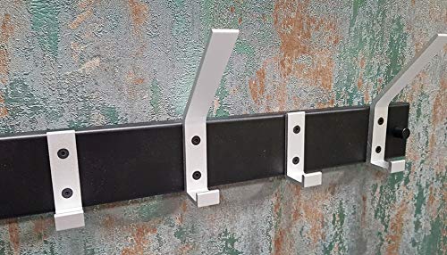 HAKU Möbel Appendiabiti Da Parete Alu: Moderno, Nero, 7 Ganci In Alluminio, Larghezza 70 Cm