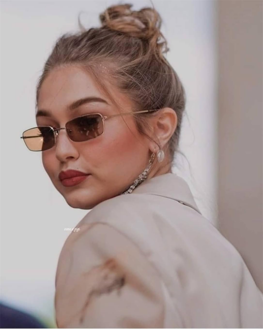 ADE WU Fashion Rectangle Sunglasses for Women Men Retro Small y2k Narrow Rectangular Sun Glasses 90s Unisex Stylish - Image 2