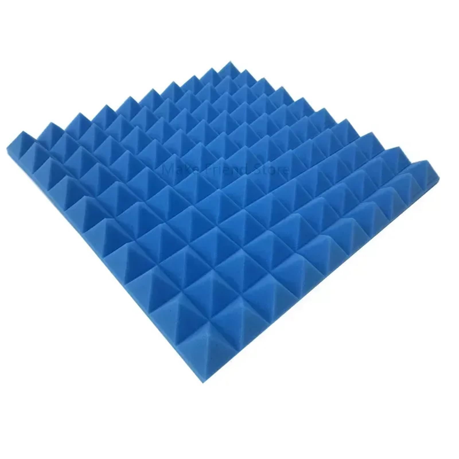 Paneles de tratamiento aislamiento acústico absorción acústica poliuretano insonorizados espuma piramidal estudio Para amortiguar el sonido(Blue)