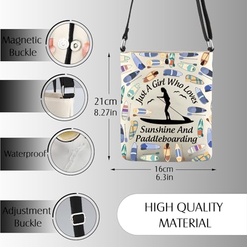 Paddleboard Lover Gift Just A Girl Who Loves Sunshine And Paddleboarding Crossbody Bag Surfing Gift For Her3