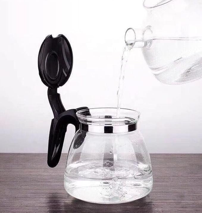 Image of Glass Tea Pot with Stainless Steel Infuser || Large Capacity Transparent Tea Kettle with Lid & Handle || Great for Loose Leaf Tea, Blooming Tea, Tea Bags & Fruit Infused (Model 4)