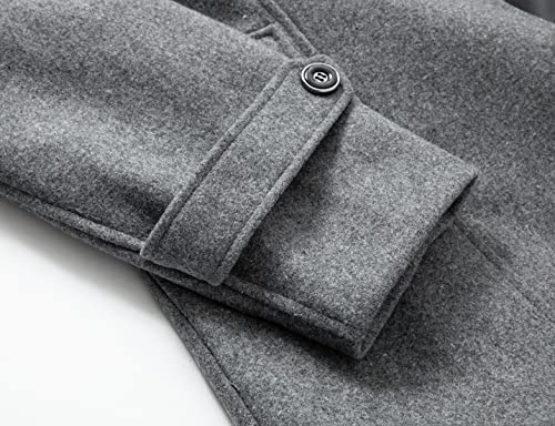 Image of chouyatou Men's Winter Stylish Wool Blend Single Breasted Military Peacoat