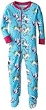 New Jammies Little Girls' Toddler Zippered Footie Pajamas, Rainbow Unicorns, 3T