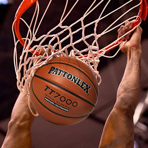 Pattonlex Basketball - Official Size 7 (29.5") - Composite Leather - Indoor/Outdoor Ball For Men(Microfiber-Brown) #TOP5