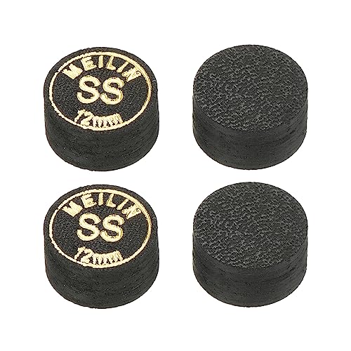 Pointes de queue de billard laminées en similicuir noir 12 mm M METERXITY x4