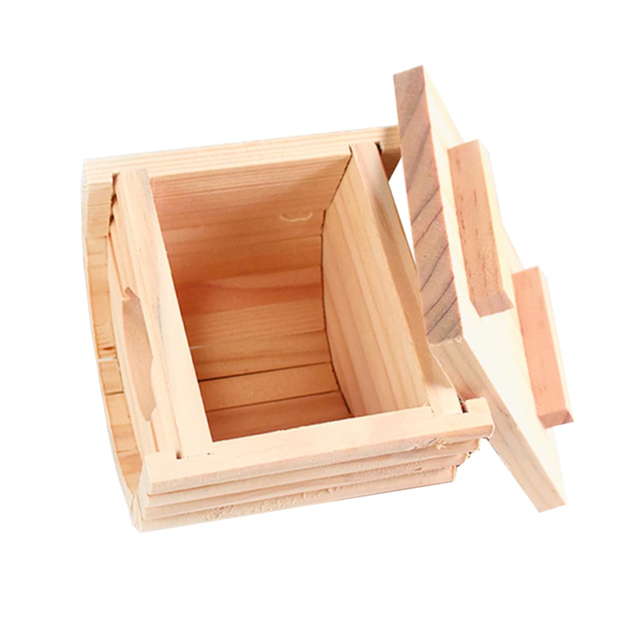 HOLIDYOYO Pet Small Hideout Natural Wooden Hamster House for Hedgehogs Small Pets Safe Design with Access for Exploration and Play