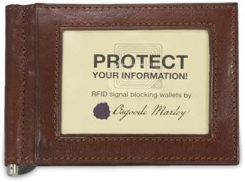Sienna Collection Mens RFID Leather Money Clip Wallet Black