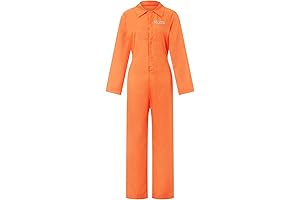 Halloween Costume Orange Jumpsuit Women Adult Kids Prison Uniform Cosplay