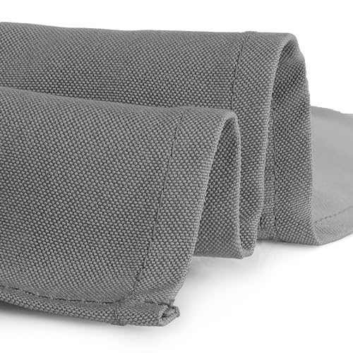 Image of Gee Di Moda Rectangle Tablecloth - 90 x 156 Inch Charcoal Table Cloth for 8 Foot Tables with Floor-Length Drop - Heavy Duty Washable Fabric for Holiday Party, Dinner, Weddings & Baby Shower