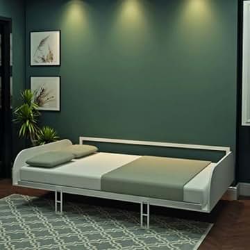 Letto Matrimoniale Pieghevole Capsule Bianco - 164x120 Cm, Salvaspazio Con Doghe - Foto 4