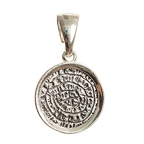 Phaistos Disc Scheibe Silber Sterling 925 Mythische griechische Herren Damen Anhänger mit Rahmen S Cover