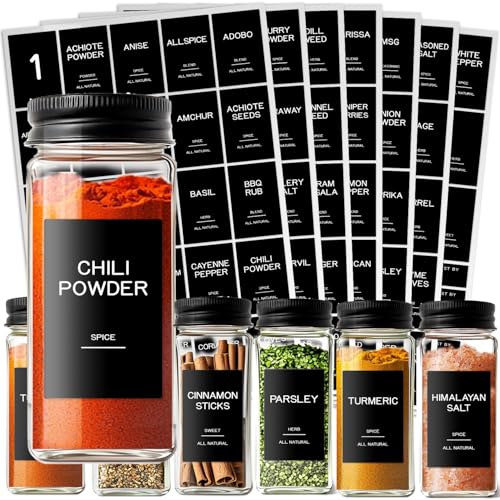 Kuocodall 201 Spice Jar Labels - Black Preprinted...
