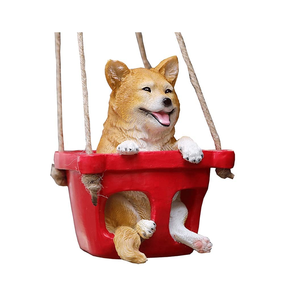 Ornement de Jardin de Chiot Rouge résistant aux UV et aux intempéries d'hiver