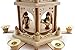 BRUBAKER Christmas Decoration Pyramid 18 Inches Wood Winter Scene - 3 Tier Carousel with 6 Candle Holders