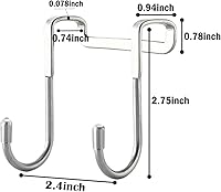 Vista 5 de Gancho para colocar sobre gabinete, paquete de 4 ganchos multiusos para colocar sobre el gabinete, gancho para puerta para cajón con acero