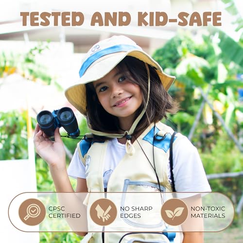 Image of Kids Explorer Kit with Safari Vest & Hat for 7-12 Year Old Boys & Girls | Cute Dress-Up Zookeeper Costume & Safari Costume for Boys & Girls - Included Adventure Guide & Scavenger Hunt