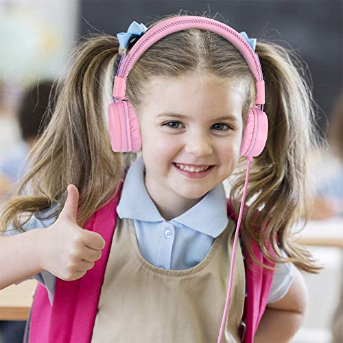 Powmee Bundle M1 Kids Headphones Wired Headphone For Kids,Foldable Adjustable Stereo Tangle-Free,3.5Mm Jack Wire Cord On-Ear Headphone For Children #TOP5