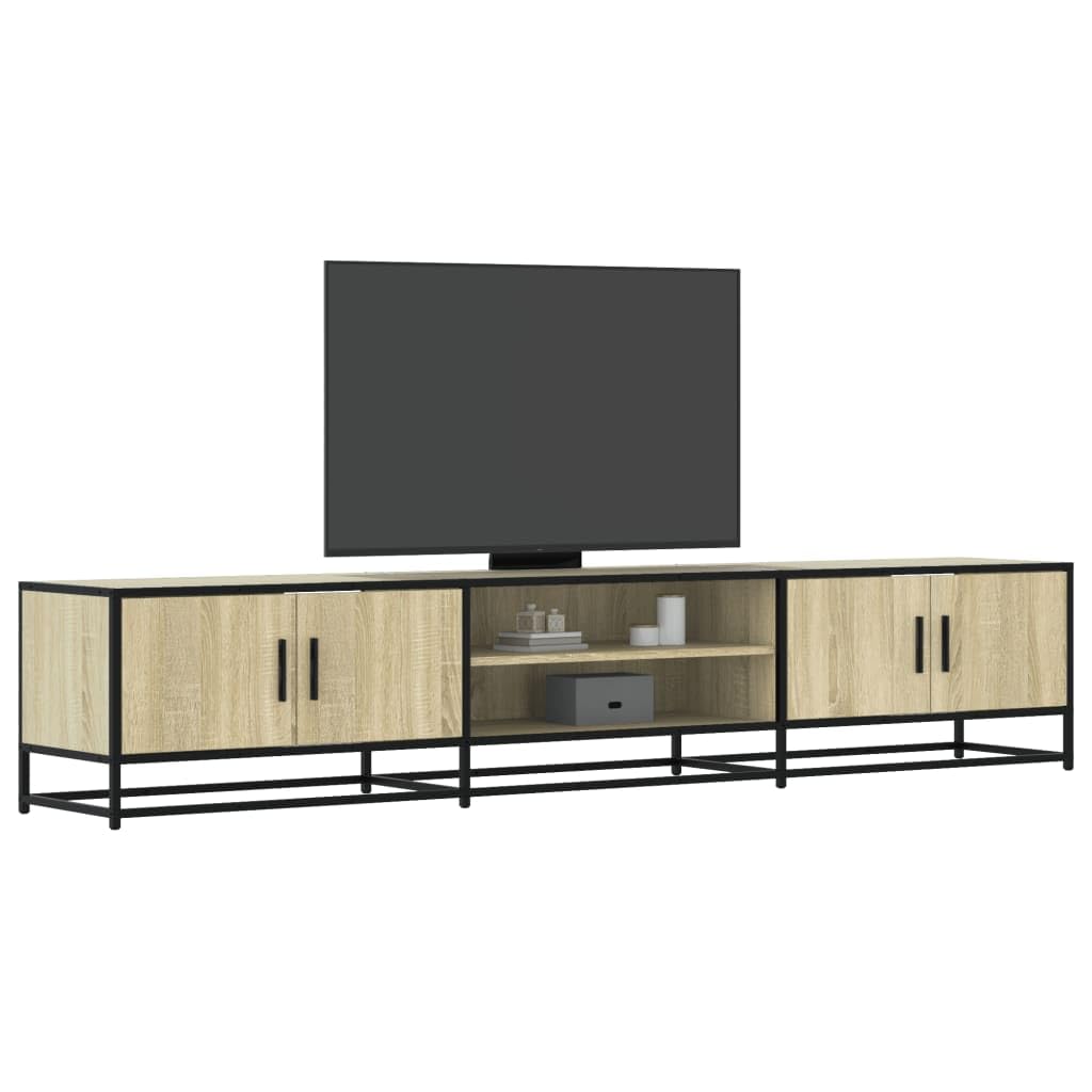 vidaXL Tv-meubel 160x35x41 cm bewerkt hout metaal gerookt eikenkleur, tv kast, wandkast, tv dressoir, opbergkast, tv kastje, tv wandmeubel, wandmeubel