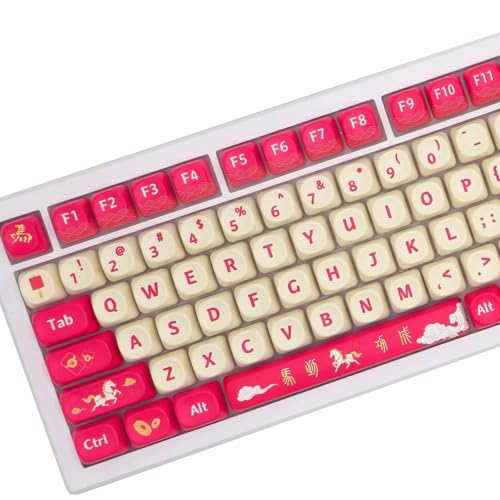 Keycaps PBT MOA 128 touches pour personnaliser votre bureau avec le thème année du cheval
