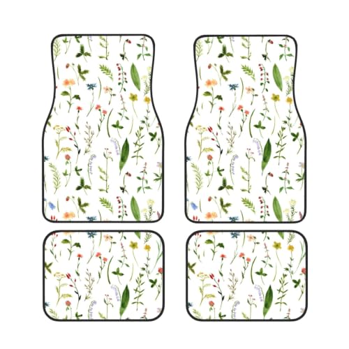 Alfombrillas para coche flores juego de 4 piezas para mantener limpio el habitáculo familiar