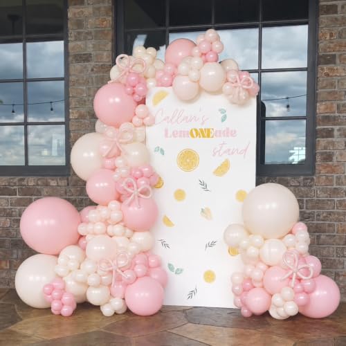 Pink and Yellow Balloon Arch Kit for Lemon Birthday Party Decorations — view 6