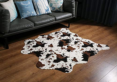 Mustmat Cow Print Rug Faux Cute Cowhide Rug For Kids Rooms/Living Room 5X4.4 Feet #TOP2
