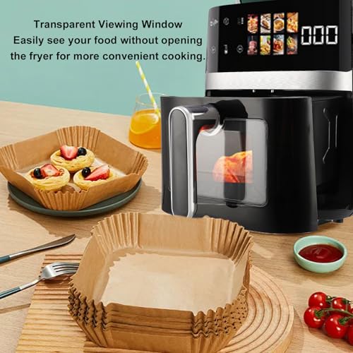 5QT Oilless Fryer with Visual Window, Black Large Capacity, Fully Automatic Electric Cooker - Eight Preset Functions, Rapid Air Circulation, Ideal for Cooking