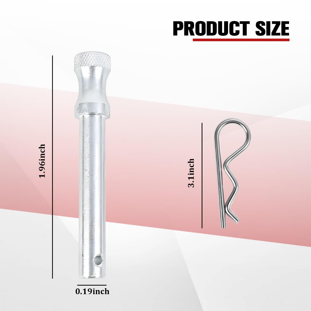 Stainless Steel Trailer Hitch Pin, 5/8 Inch Automotive Locking Pin Clip Receiver Keeper, Trailer Hitch Pins Grip Clip Tow Stow Kit Replacement Accessories, Universal Fit (Silver1)